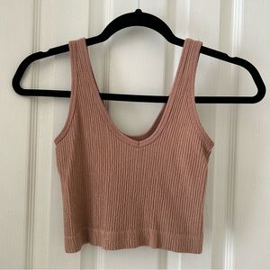 Urban Outfitters Out From Under Seamless Ribbed Bra Top in Light Sand